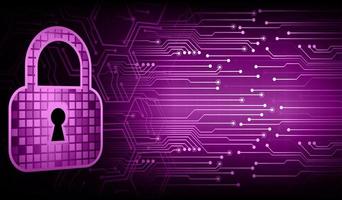 Closed Padlock on digital background, cyber security vector