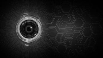 eye cyber circuit future technology concept background vector