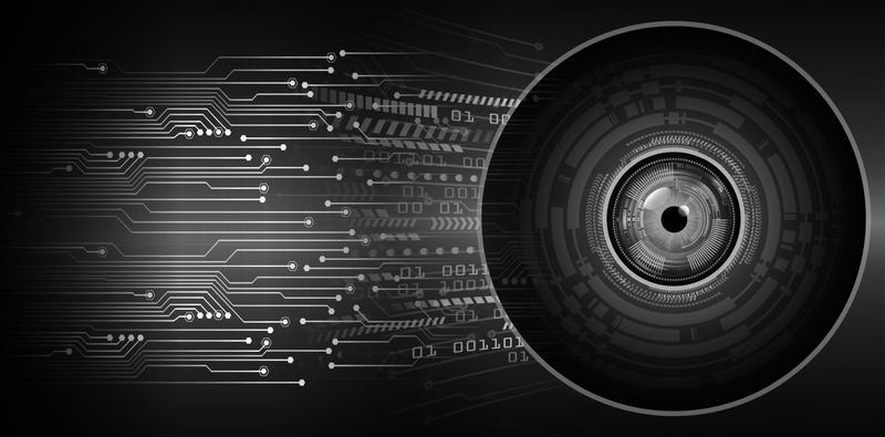 eye cyber circuit future technology concept background