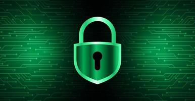 Closed Padlock on digital background, cyber security vector