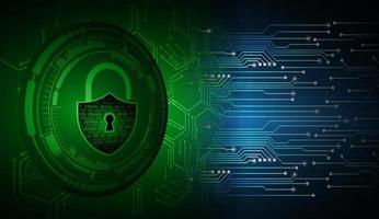Closed Padlock on digital background, cyber security vector