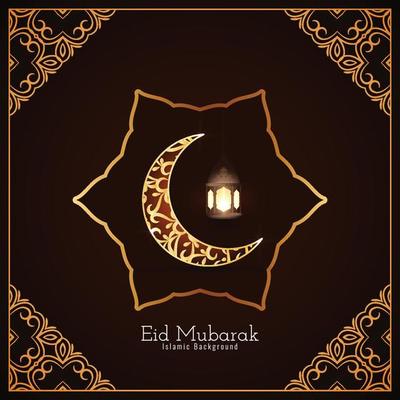 Eid Mubarak Islamic festival crescent moon background
