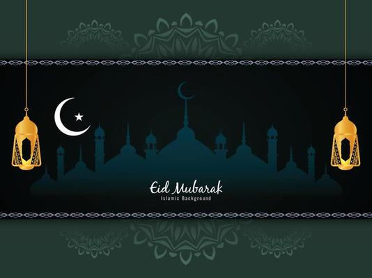 Eid Mubarak Islamic festival mosque background