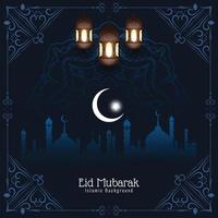 fondo de festival islámico eid mubarak decorativo religioso vector