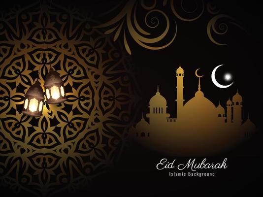 Decorative religious Eid Mubarak Islamic festival background