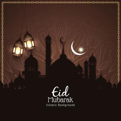 Beautiful brown color Eid Mubarak Islamic festival background