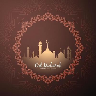 Brown color Eid Mubarak Islamic festival background