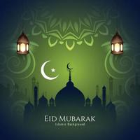 Eid Mubarak Islamic festival traditional background vector