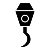 Industry Hook Glyph Icon vector