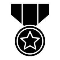 icono de glifo de medalla del ejército vector