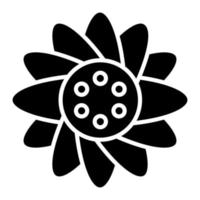 icono de glifo de girasol vector