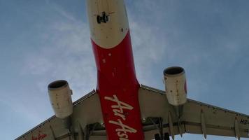 AirAsia flies for an overhead landing video