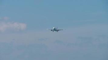 Jet airplane landing, long shot video