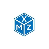 diseño de logotipo de letra xmz sobre fondo blanco. concepto de logotipo de letra de iniciales creativas xmz. diseño de letras xmz. vector