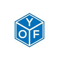 diseño de logotipo de letra yof sobre fondo blanco. yof concepto creativo del logotipo de la letra de las iniciales. yof diseño de letras. vector