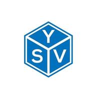 YSV letter logo design on white background. YSV creative initials letter logo concept. YSV letter design. vector