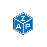 diseño de logotipo de letra zap sobre fondo blanco. concepto de logotipo de letra inicial creativa zap. diseño de letras zap. vector