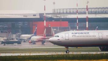 Airplane Aeroflot on the runway video