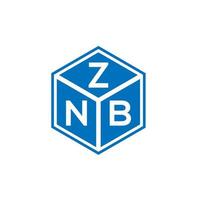 diseño de logotipo de letra znb sobre fondo blanco. concepto de logotipo de letra de iniciales creativas znb. diseño de letras znb. vector