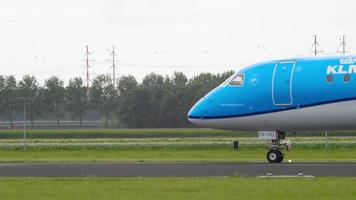 Airplane of KLM on runway video