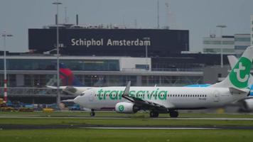 Abflug des Transavia-Flugzeugs video