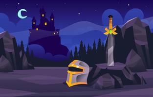 Medieval Night Background vector