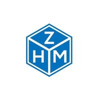 ZHM letter logo design on white background. ZHM creative initials letter logo concept. ZHM letter design. vector