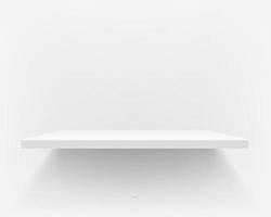 White shelf on white wall. Vector illustration