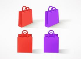 Paper shopping bags isolated on white background vector