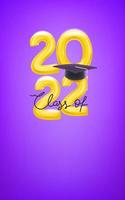 Class of 2022 vector vertical card with calligraphic inscription