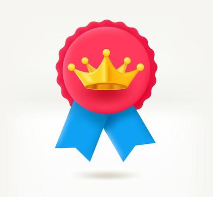 Royal achievement concept. 3d vector insignia