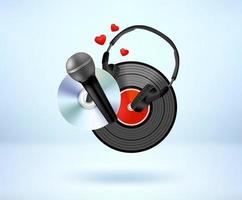 Music elements. 3d vector illustration