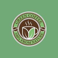 insignia del logotipo de café verde vector