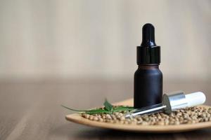 CBD oil hemp products, Medicinal cannabis with extract oil in a bottle. Medical cannabis concept photo