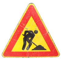 Roadworks sign transparent PNG