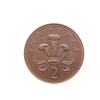 2 pence coin, United Kingdom transparent PNG