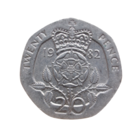 20 pence coin, United Kingdom transparent PNG