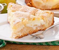 Apple pie with custard photo