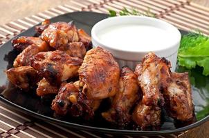 Baked chicken wings in the Asian style
