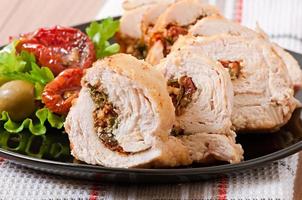 Rolled Chicken with spinach and sun-dried tomatoes photo