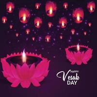 Happy Vesak day celebration background vector