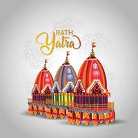 Rath yatra of lord jagannath balabhadra and subhadra festival celebration vector