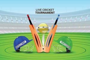 Cricket championship tournament card with vector illustration