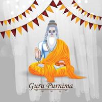 Happy guru purnima celebration greeting card vector