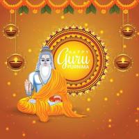 Happy guru purnima celebration background vector