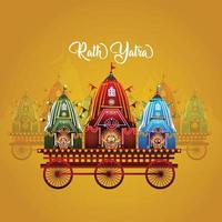 Jagannath rath yatra celebration background vector