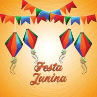 Realistic festa junina celebration background vector