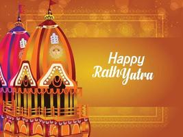 Rath yatra of lord jagannath balabhadra and subhadra festival celebration background vector