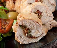 Rolled Chicken with spinach and sun-dried tomatoes photo