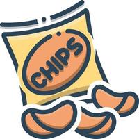 Colorful icon for potato chips vector